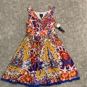 Suzi Chin for Maggy Boutique Colorful Fit & Flare Sleeveless Dress NWT